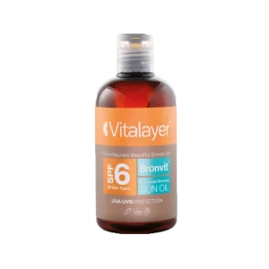روغن آفتاب برنزه کننده صورت و بدن برن ویت ویتالیر حاوی spf 6 - تصویر 1