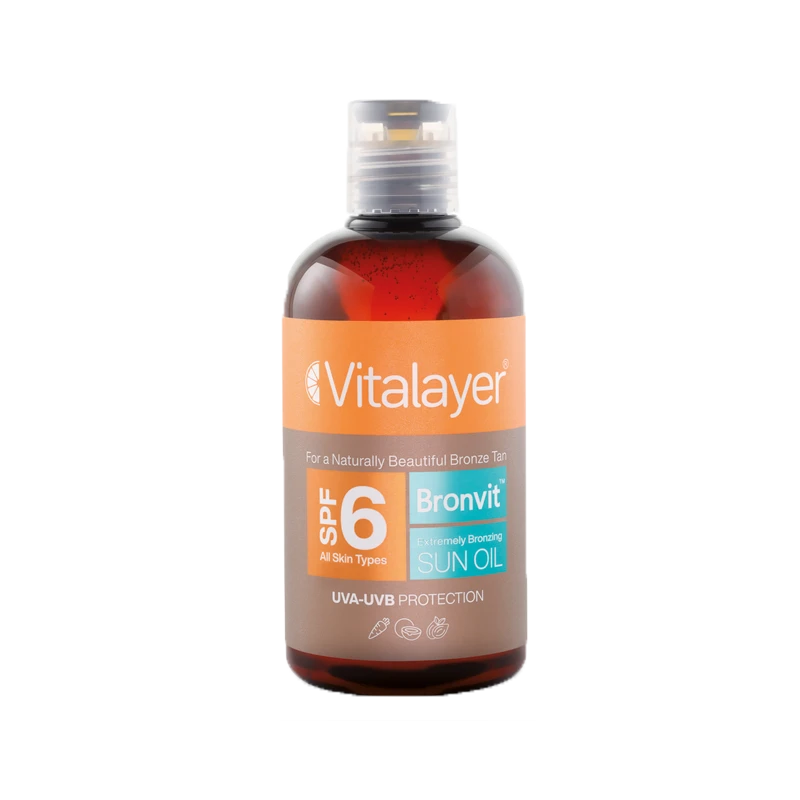 روغن آفتاب برنزه کننده صورت و بدن برن ویت ویتالیر حاوی spf 6 - تصویر 1
