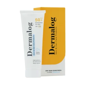 کرم ضد آفتاب بی رنگ پوست خشک SPF50 درمالوگ 50 میلی لیتر