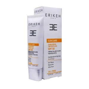 فلوئید ضد آفتاب پوست چرب اریکه spf 50- بژ طلایی