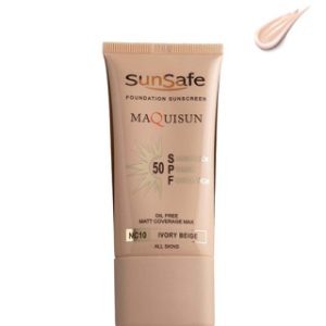 ضد آفتاب کرم پودری SPF50 مکیسان سان سیف - بژ عاجی