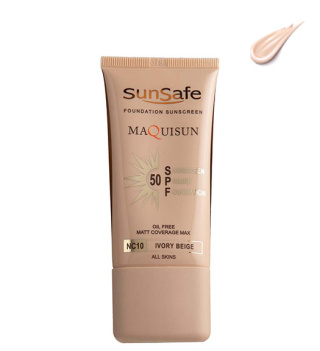 ضد آفتاب کرم پودری SPF50 مکیسان سان سیف - بژ عاجی