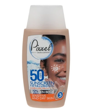کرم ضد آفتاب SPF50 پوست خشک50 میلی لیتر پیکسل - بژ طلایی