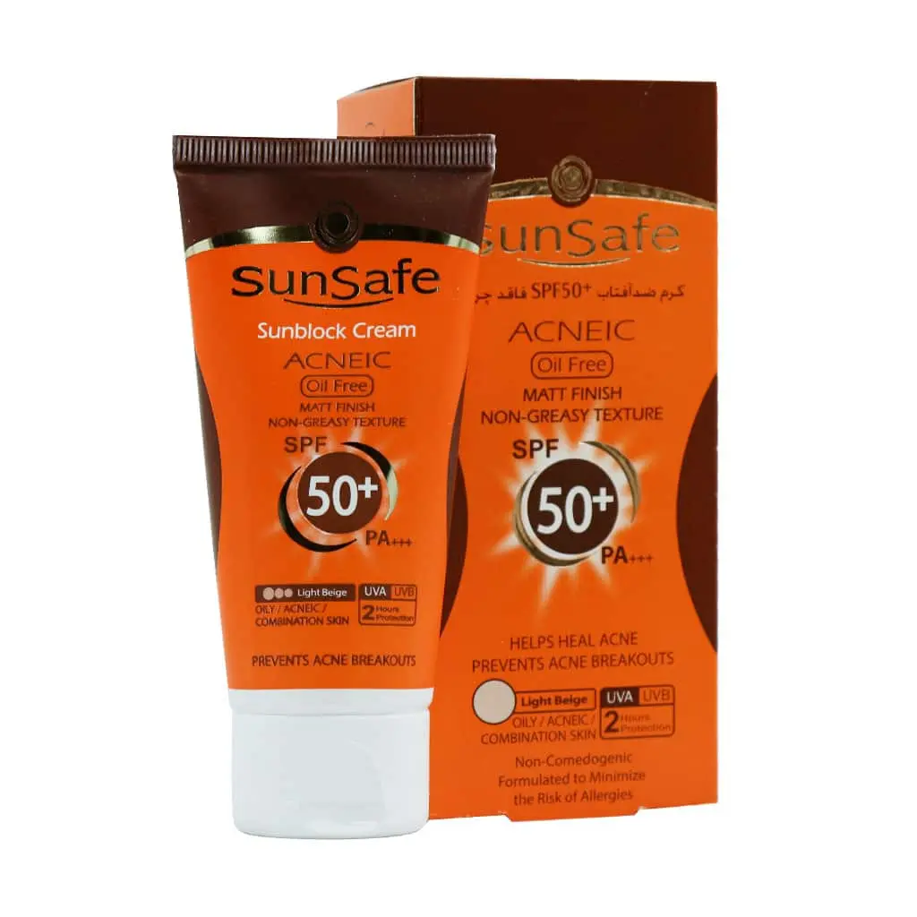 کرم ضد آفتاب SPF50 فاقد چربی سان سیف
