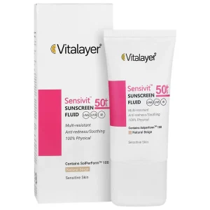 کرم فلوئید ضد آفتاب سنسی ویت SPF50 ویتالیر - بژ طبیعی