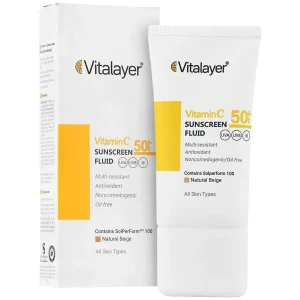 فلوئید ضد آفتاب ویتامین سی SPF50 ویتالیر- بژ طبیعی